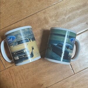 Ford Classic Car Mug Duo - Yellow and Blue